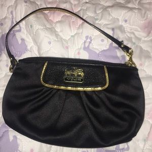 Satin coach Wristlet